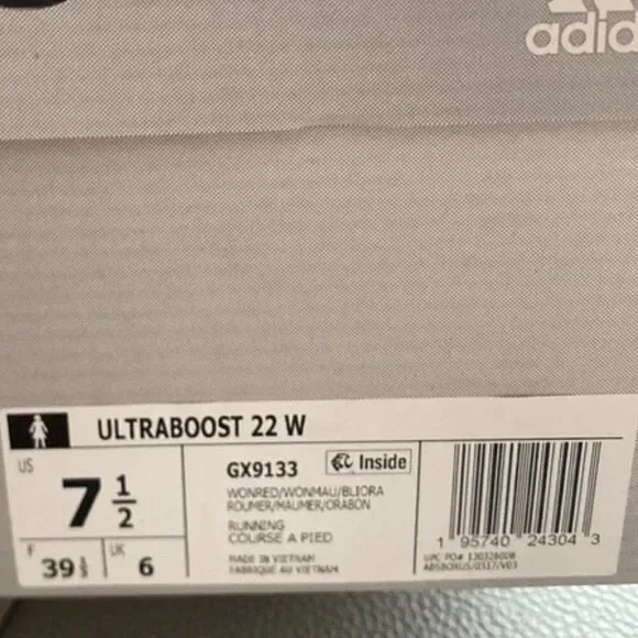 NEW BOX Adidas Women’s UltraBoost 22 Running Size 7.5 Wonder Red Pink| GX9133 | - Picture 9 of 9